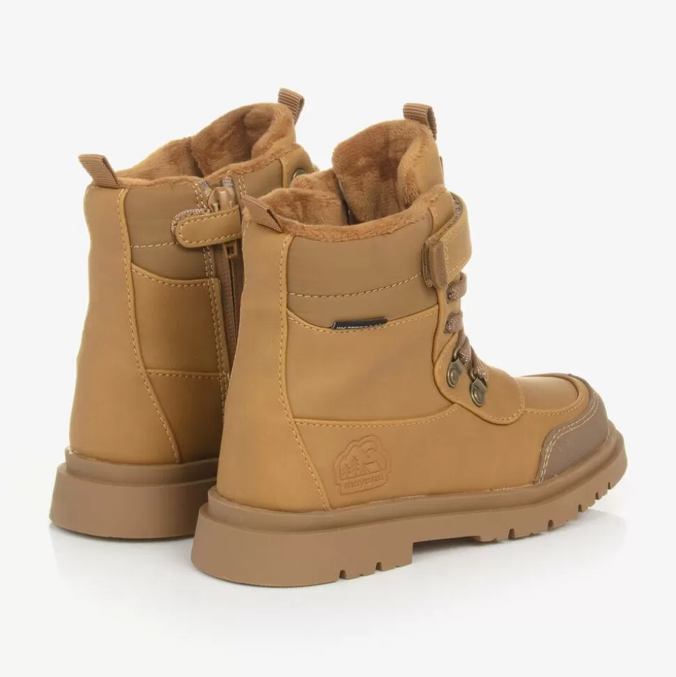 Mayoral Brown Faux Leather Waterproof Boots^BOY Boots