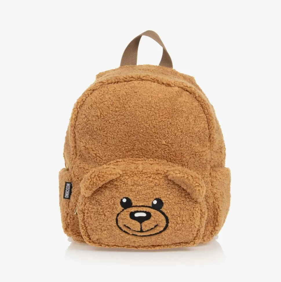 Moschino Baby Brown Fleece Teddy Bear Backpack (25cm)^BOY Bags