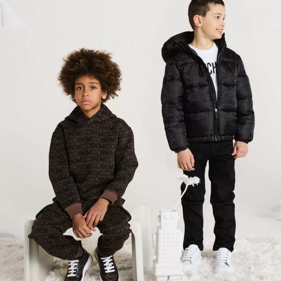 Moschino Kid-Teen Brown Knitted Hoodie^ Tops