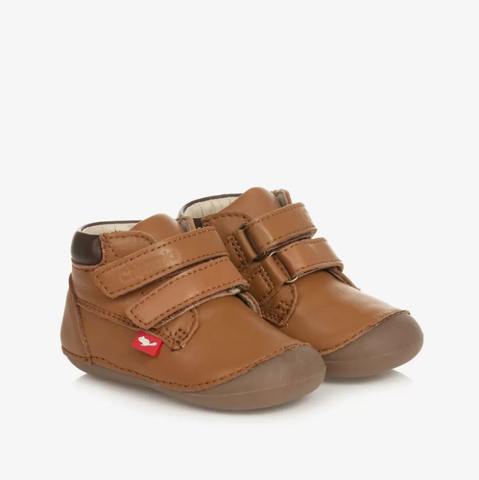 Chipmunks Brown Leather First-Walker Boots^ First Walkers | First Walkers