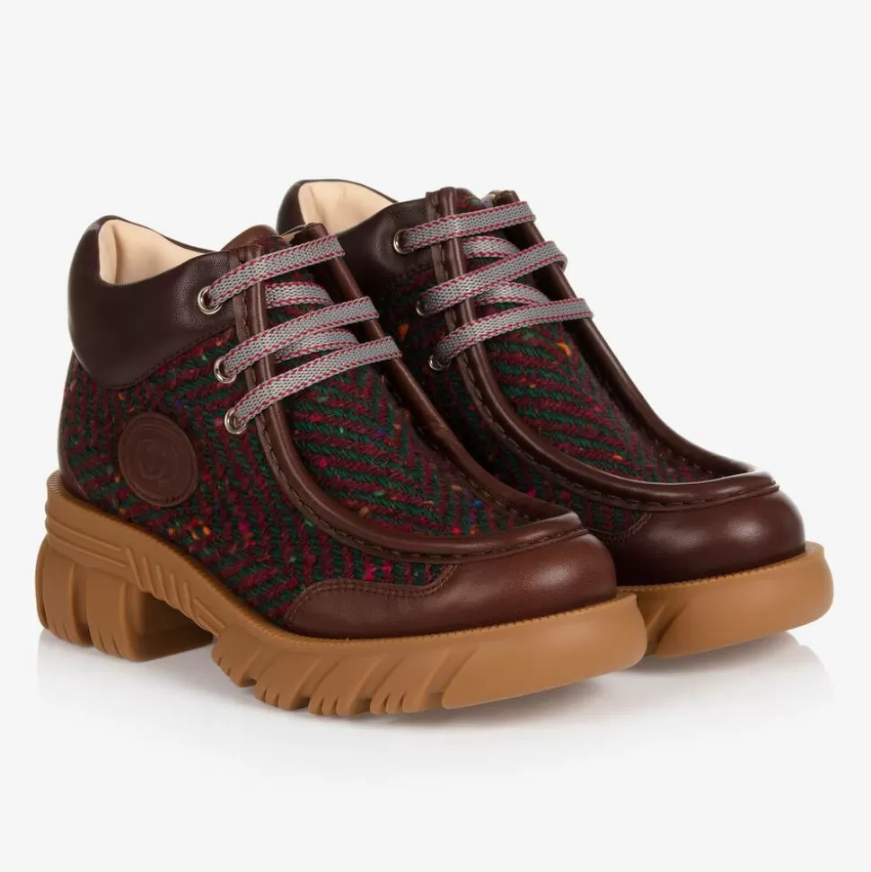 Gucci Brown Leather Lace-Up Boots^BOY Boots | Boots