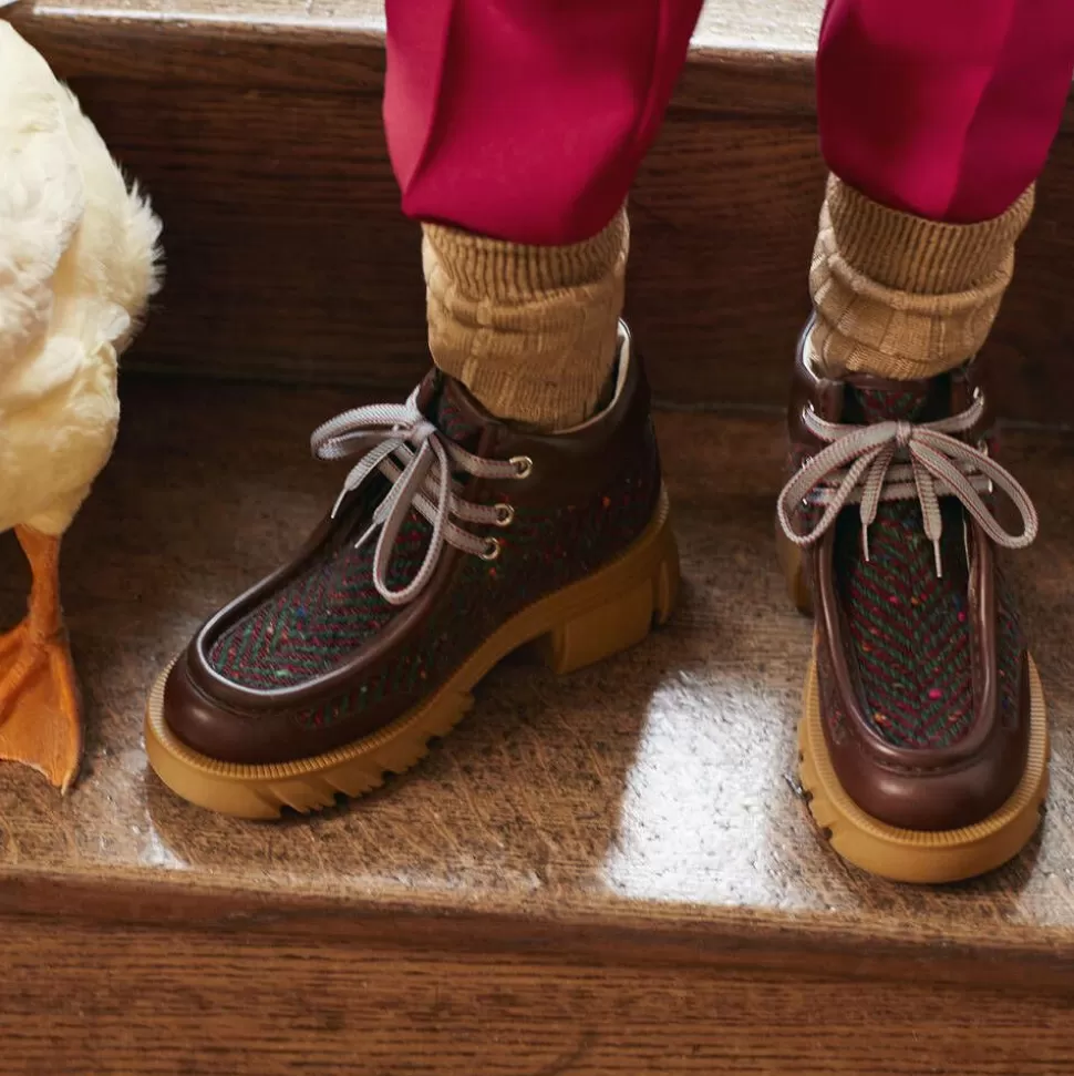 Gucci Brown Leather Lace-Up Boots^BOY Boots | Boots