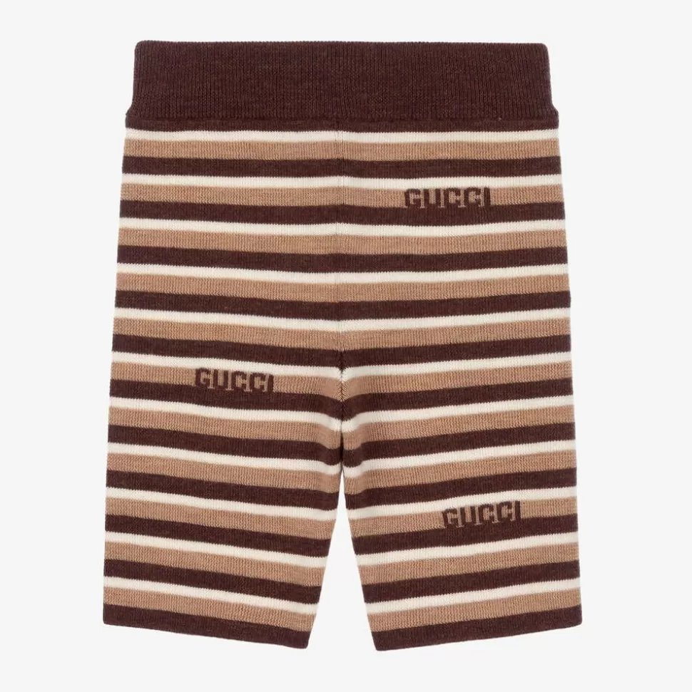 Gucci Brown Stripe Knitted Wool Baby Shorts^BOY Shorts | Shorts