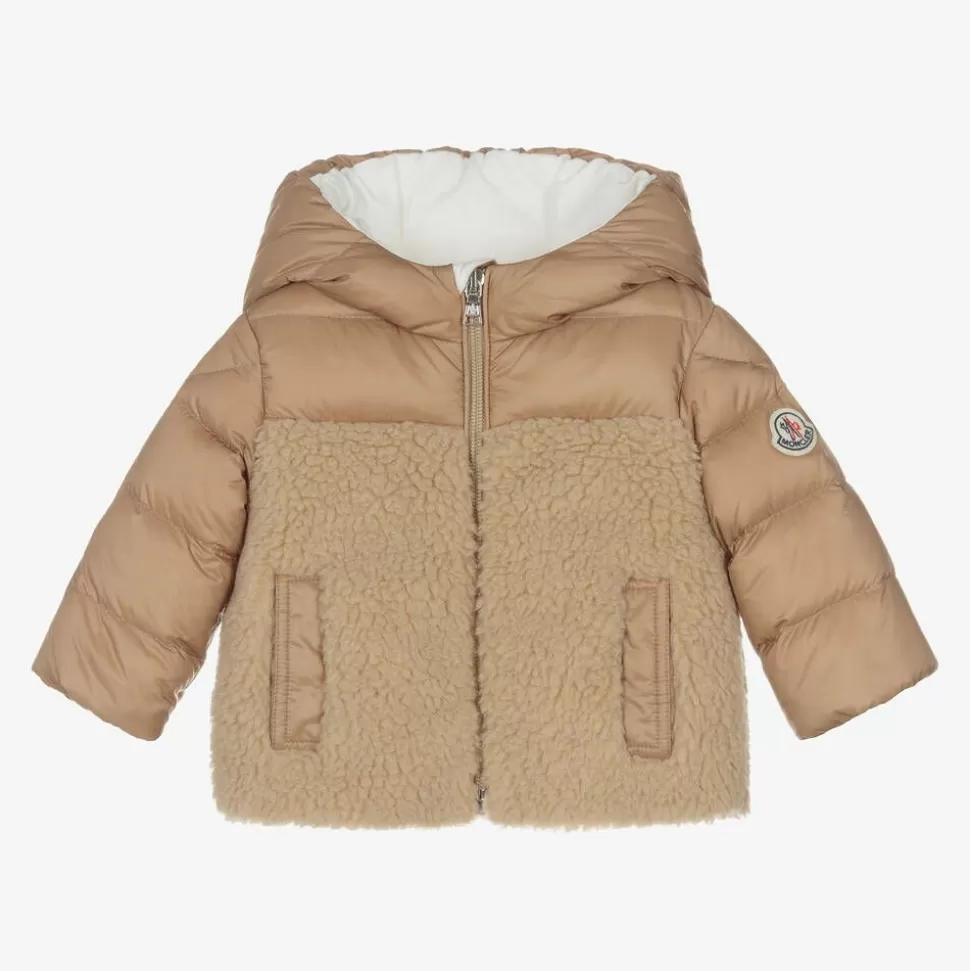 Moncler Enfant Brown Teddy Fleece Amin Hooded Coat^BOY Coats & Jackets | Coats & Jackets