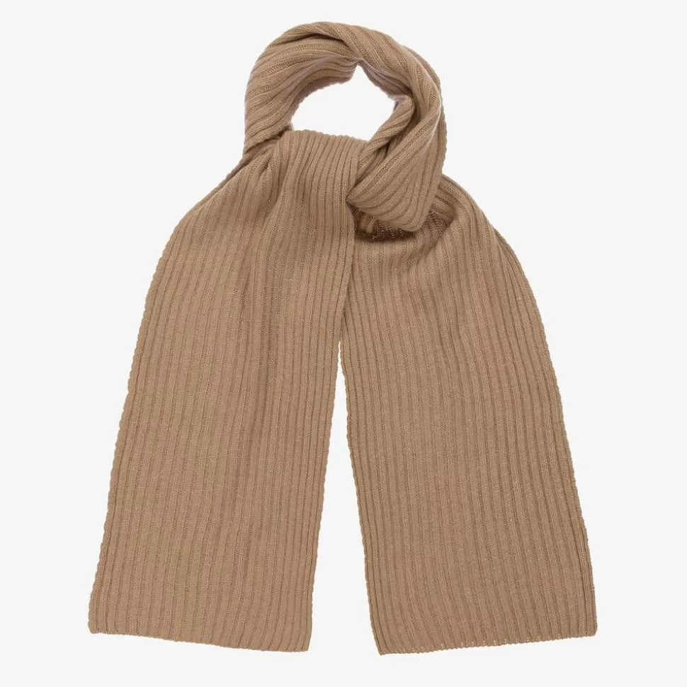 Jamiks Brown Wool & Viscose Knitted Scarf (190cm)^BOY Scarves | Scarves