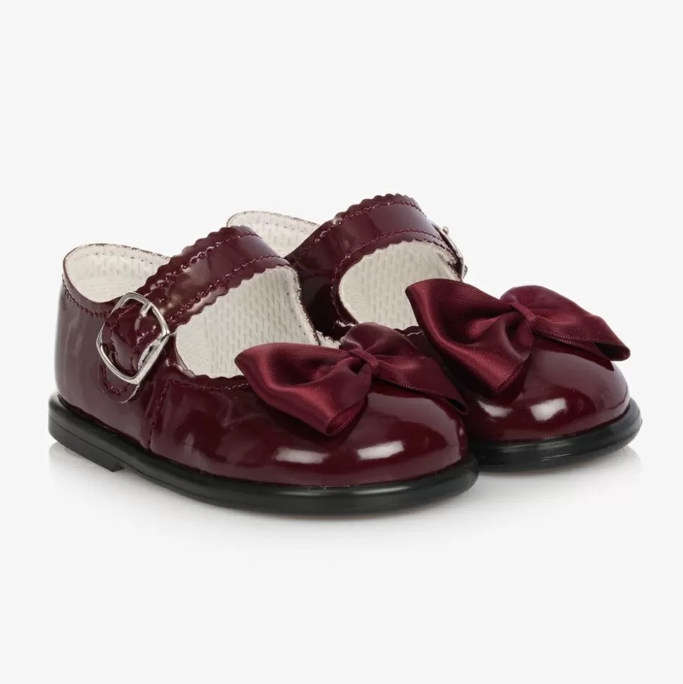 Early Days Burgundy Red Patent Bar Shoes^ First Walkers | First Walkers