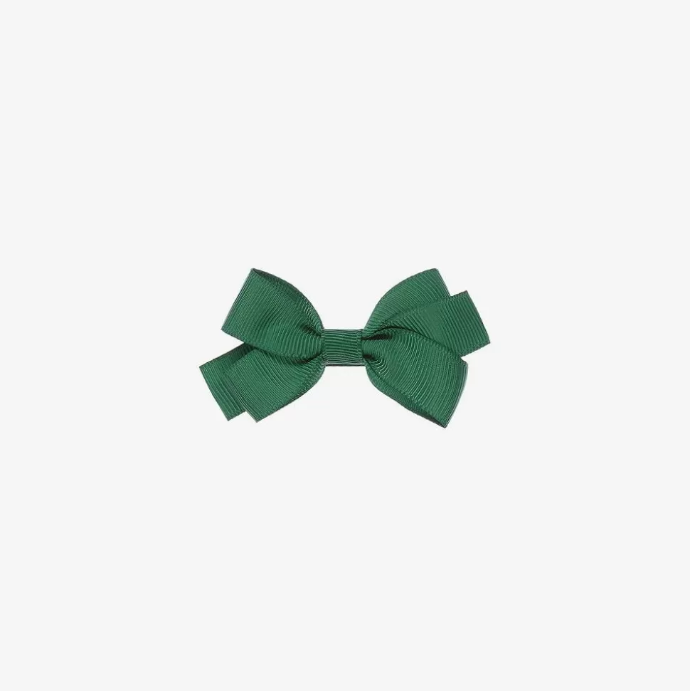 Peach Ribbons Dark Green Bow Hair Clip (7cm)^ Hair Accessories