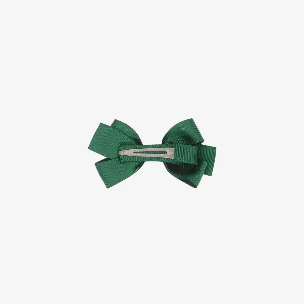 Peach Ribbons Dark Green Bow Hair Clip (7cm)^ Hair Accessories