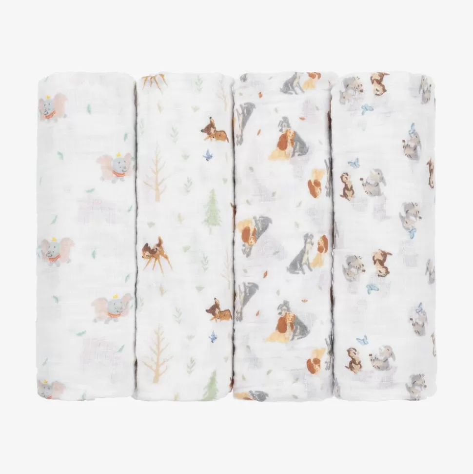 aden + anais Disney White Muslin Swaddles (4 Pack)^ Sleeping Accessories