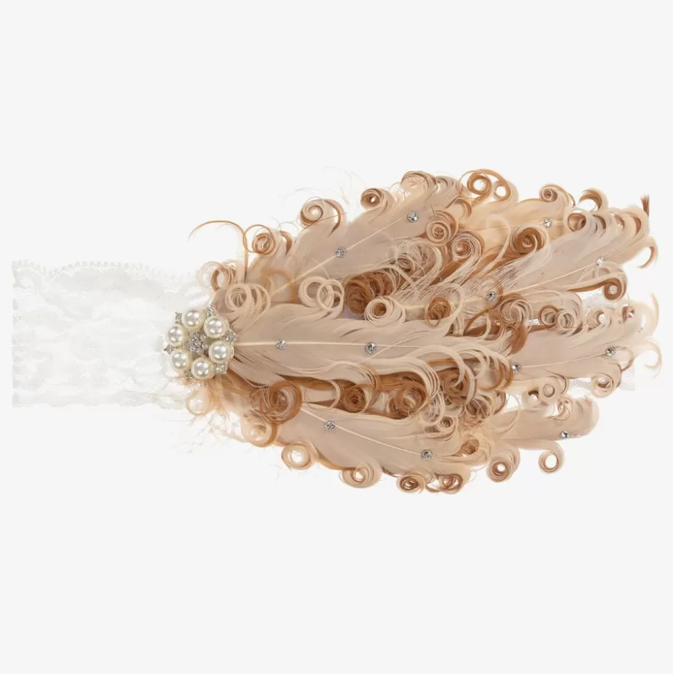 Cute Cute Feather & Pearl Headband^ Hair Accessories