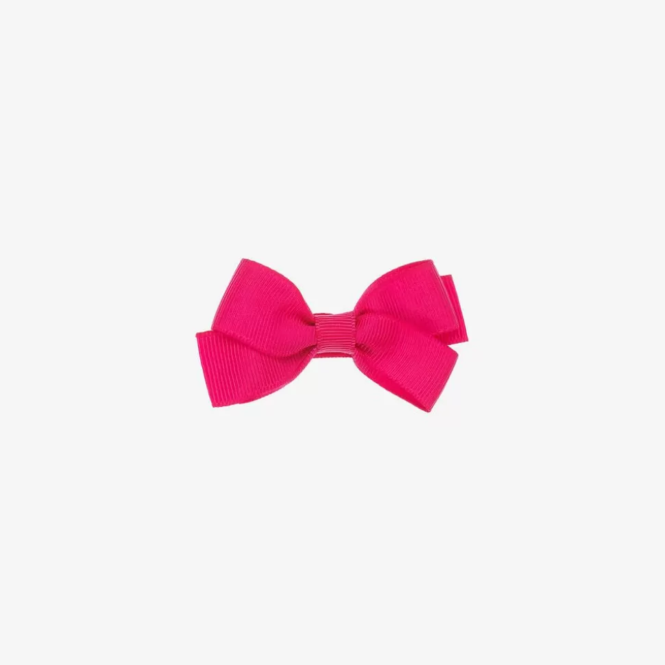 Peach Ribbons Fuchsia Pink Bow Hair Clip (7cm)^ Hair Accessories