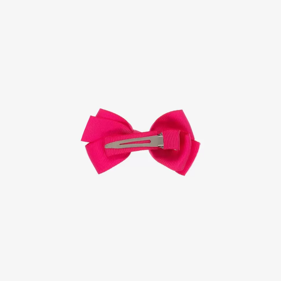 Peach Ribbons Fuchsia Pink Bow Hair Clip (7cm)^ Hair Accessories