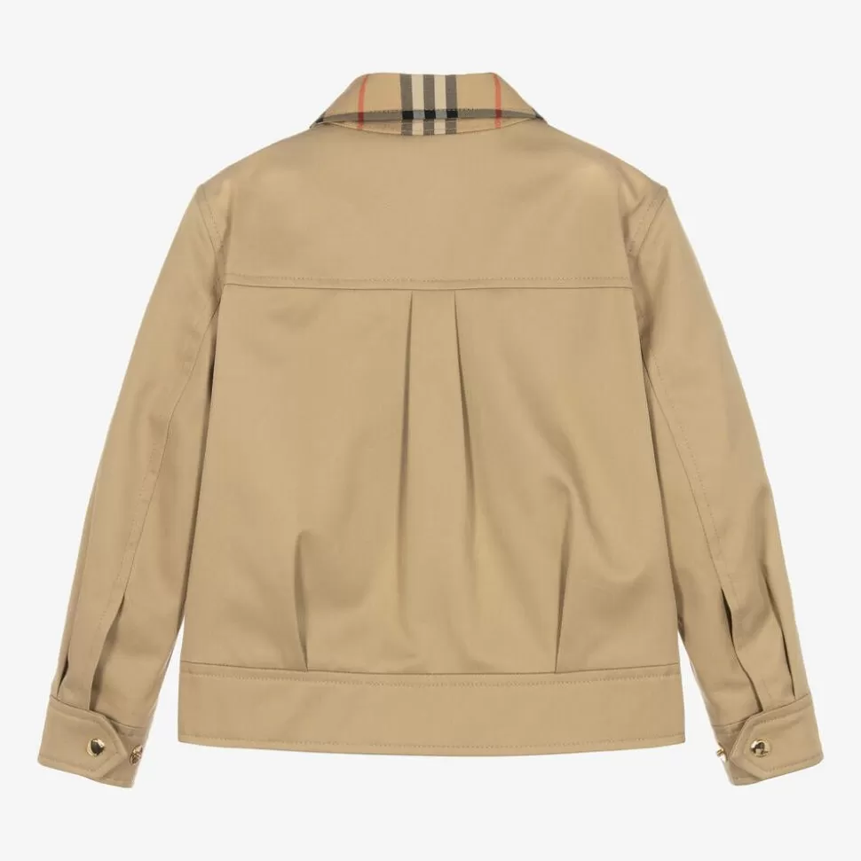 Burberry Girls Beige & Check Gabardine Jacket^ Coats & Jackets