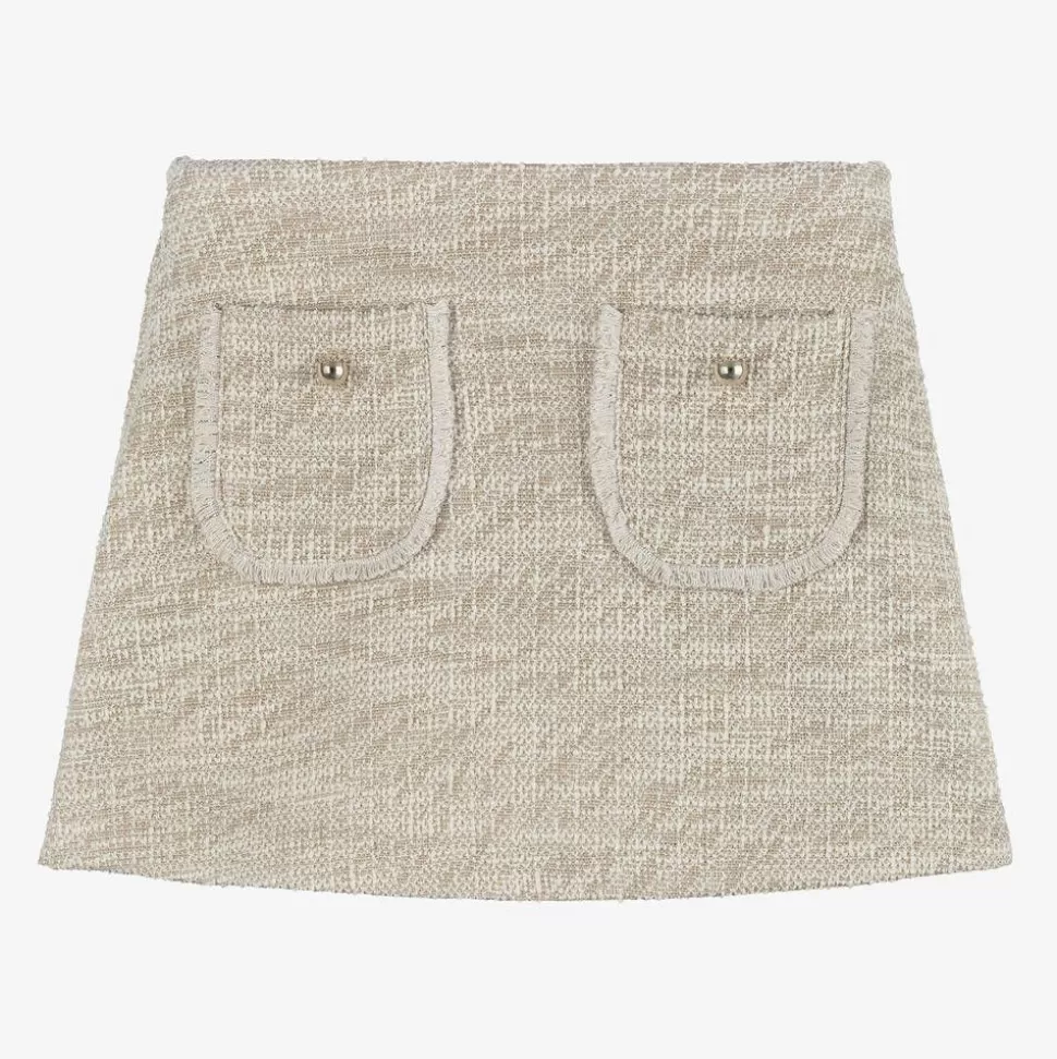 Mayoral Girls Beige & Ivory Skort^ Skirts