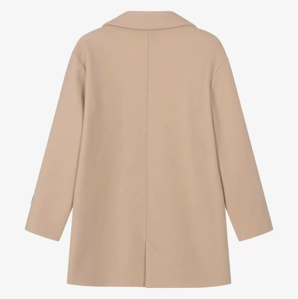 MSGM Girls Beige & Pink Viscose Coat^ Coats & Jackets