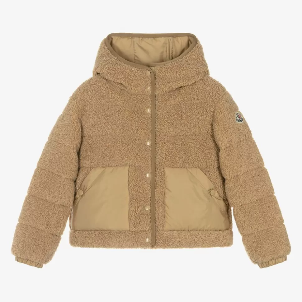 Moncler Enfant Girls Beige Audrieu Teddy Fleece Jacket^ Coats & Jackets