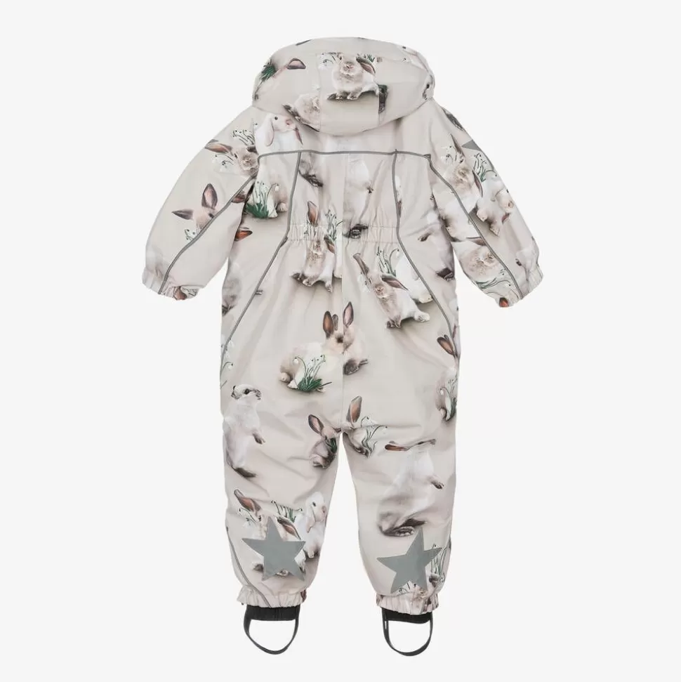 Molo Girls Beige Bunny Rabbit Snowsuit^ Snowwear | Snowwear