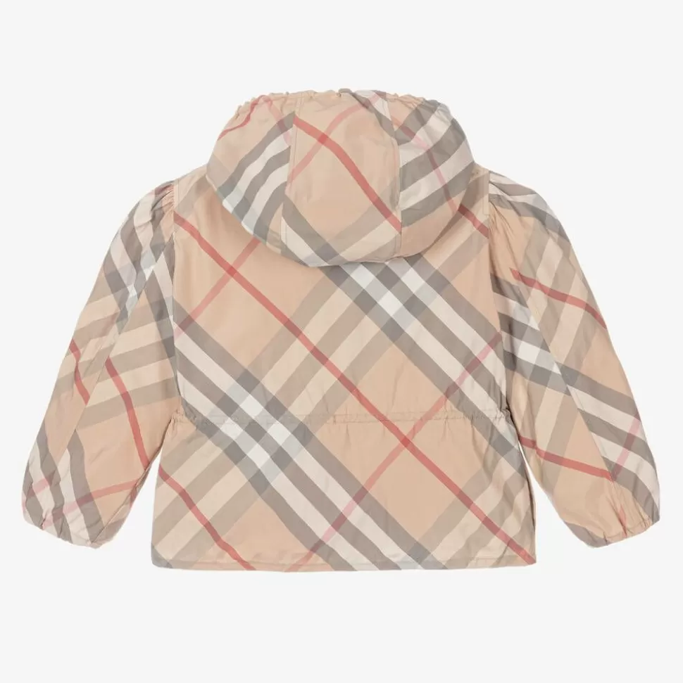 Burberry Girls Beige Check Hooded Jackets^ Coats & Jackets