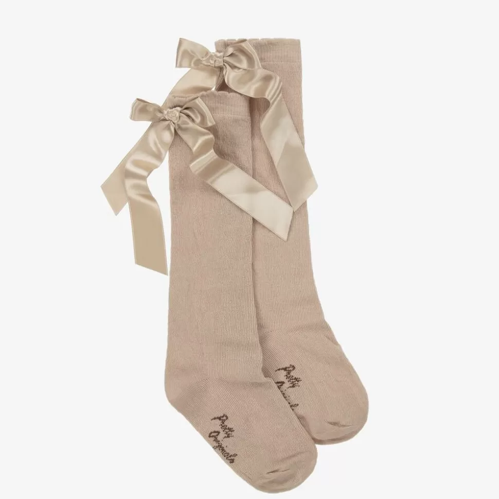 Pretty Originals Girls Beige Cotton Bow Socks^ Socks