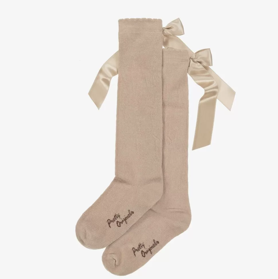 Pretty Originals Girls Beige Cotton Bow Socks^ Socks
