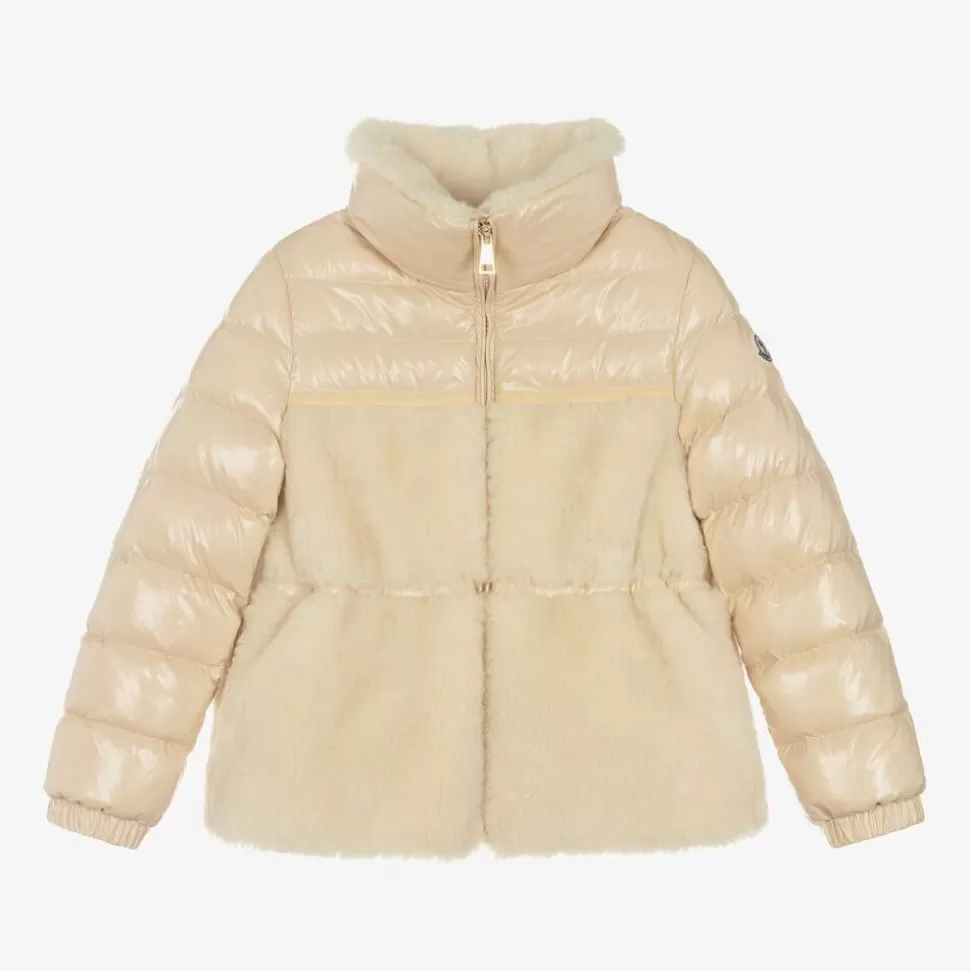 Moncler Enfant Girls Beige Down Padded Amabay Jacket^ Coats & Jackets