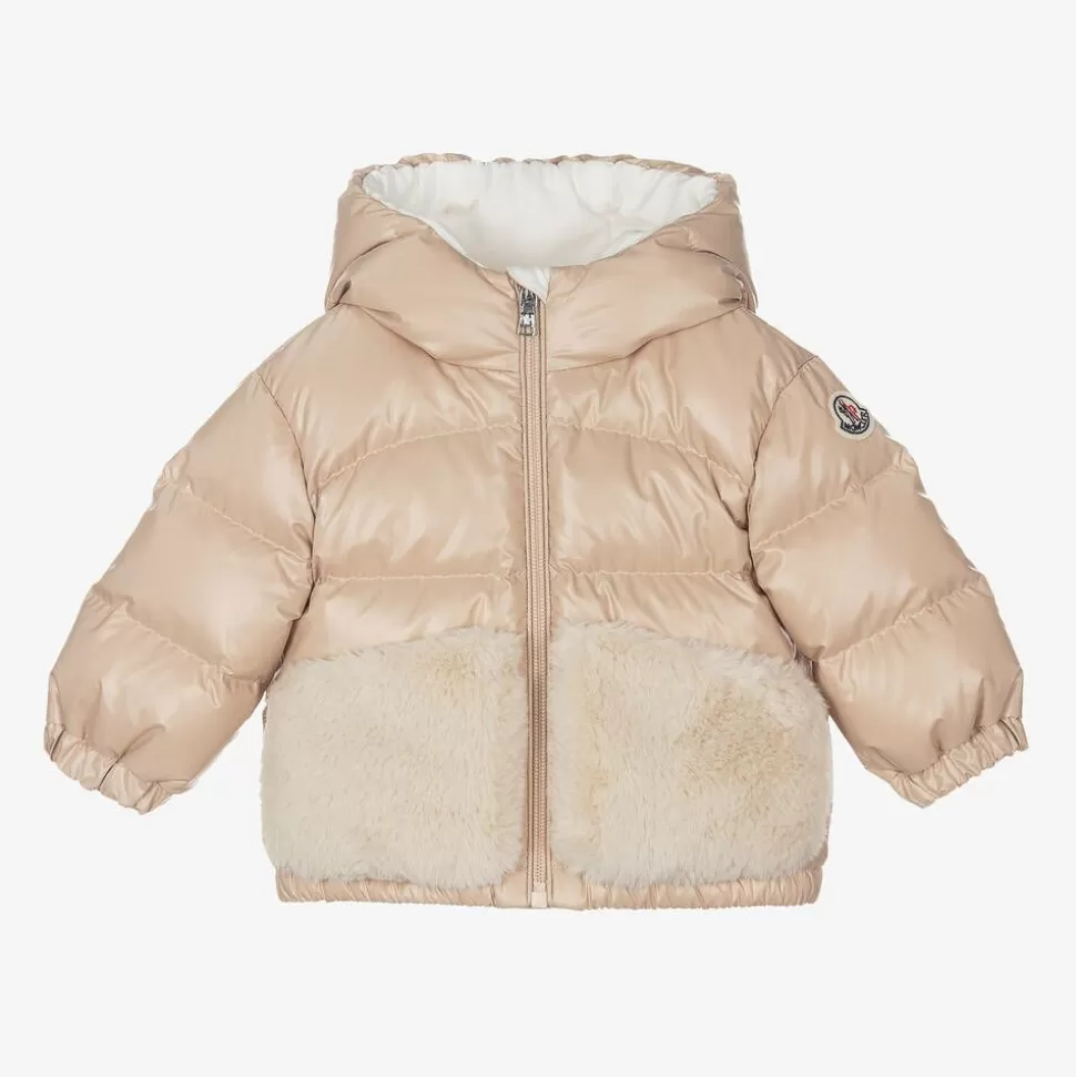 Moncler Enfant Girls Beige Down Padded Bluma Coat^ Coats & Jackets