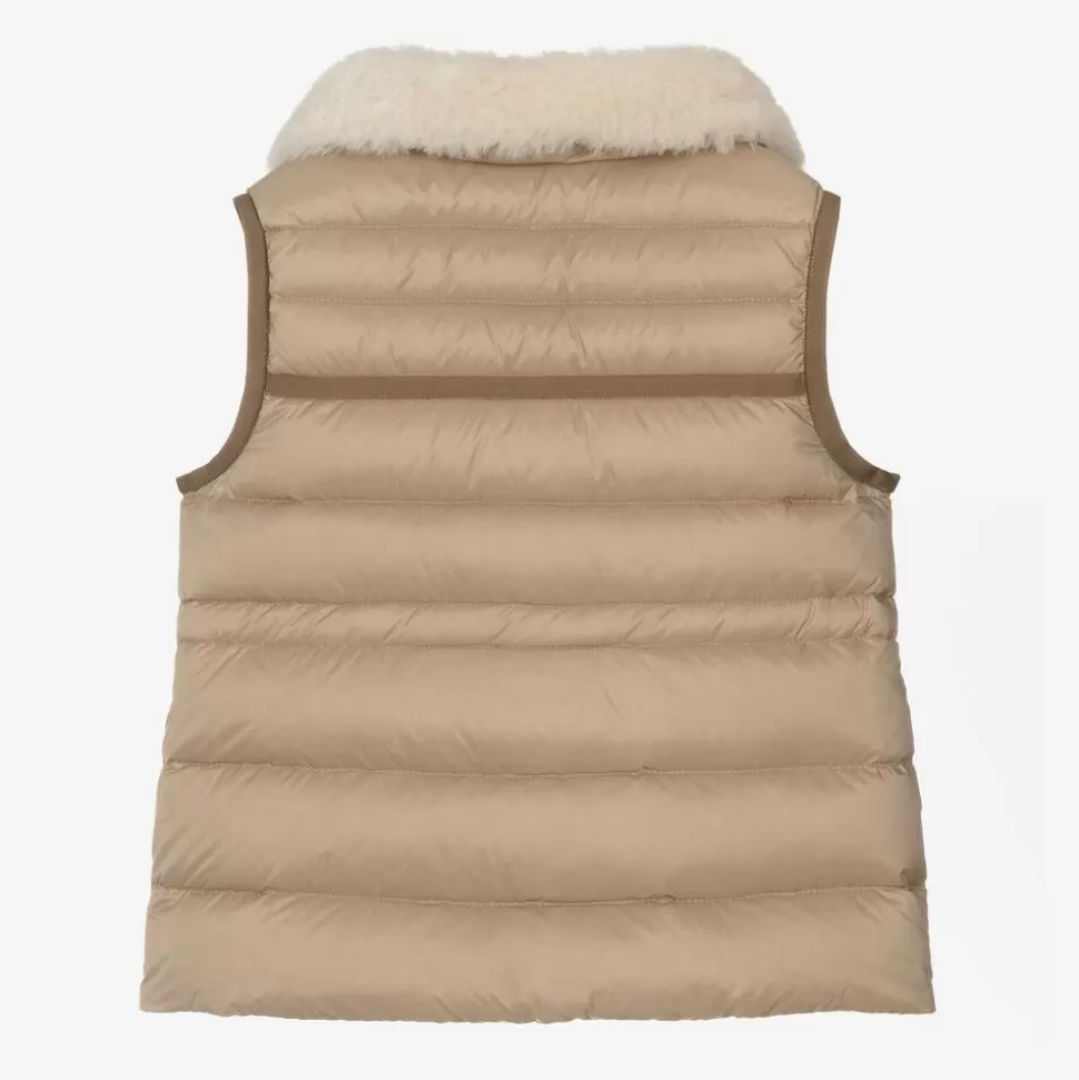 Moncler Enfant Girls Beige Down-Padded Elisheba Gilet^ Coats & Jackets
