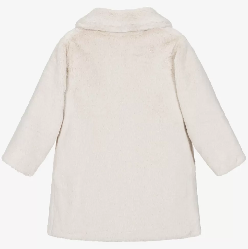 Paz Rodríguez Girls Beige Faux Fur Coat^ Coats & Jackets