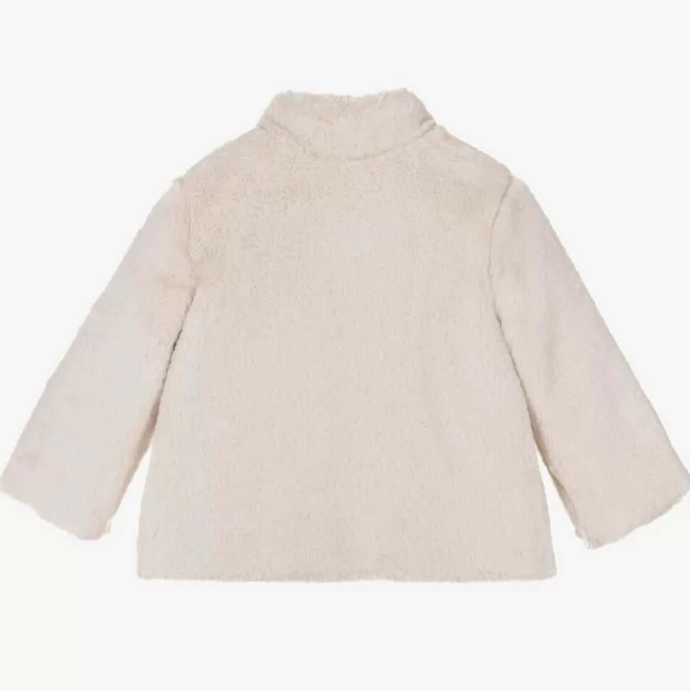 Mayoral Girls Beige Faux Fur Jacket^ Coats & Jackets