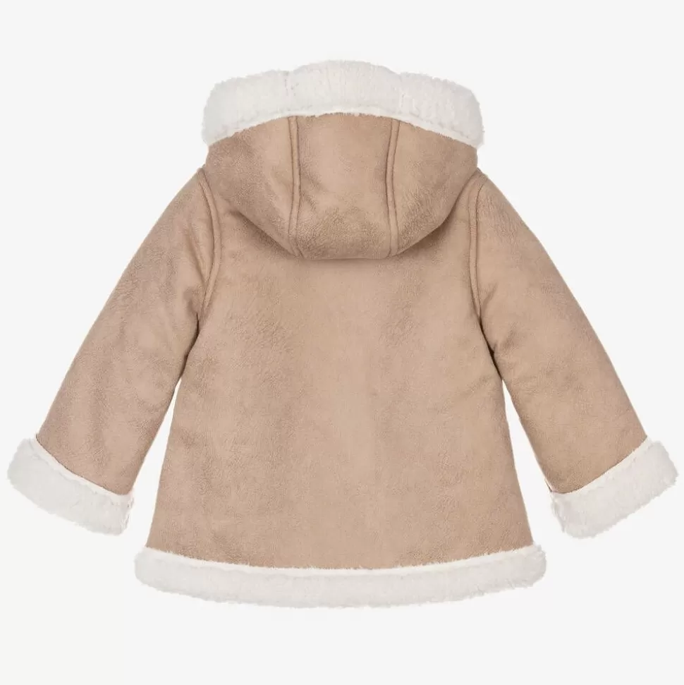 Mayoral Girls Beige Faux Suede Coat^ Coats & Jackets