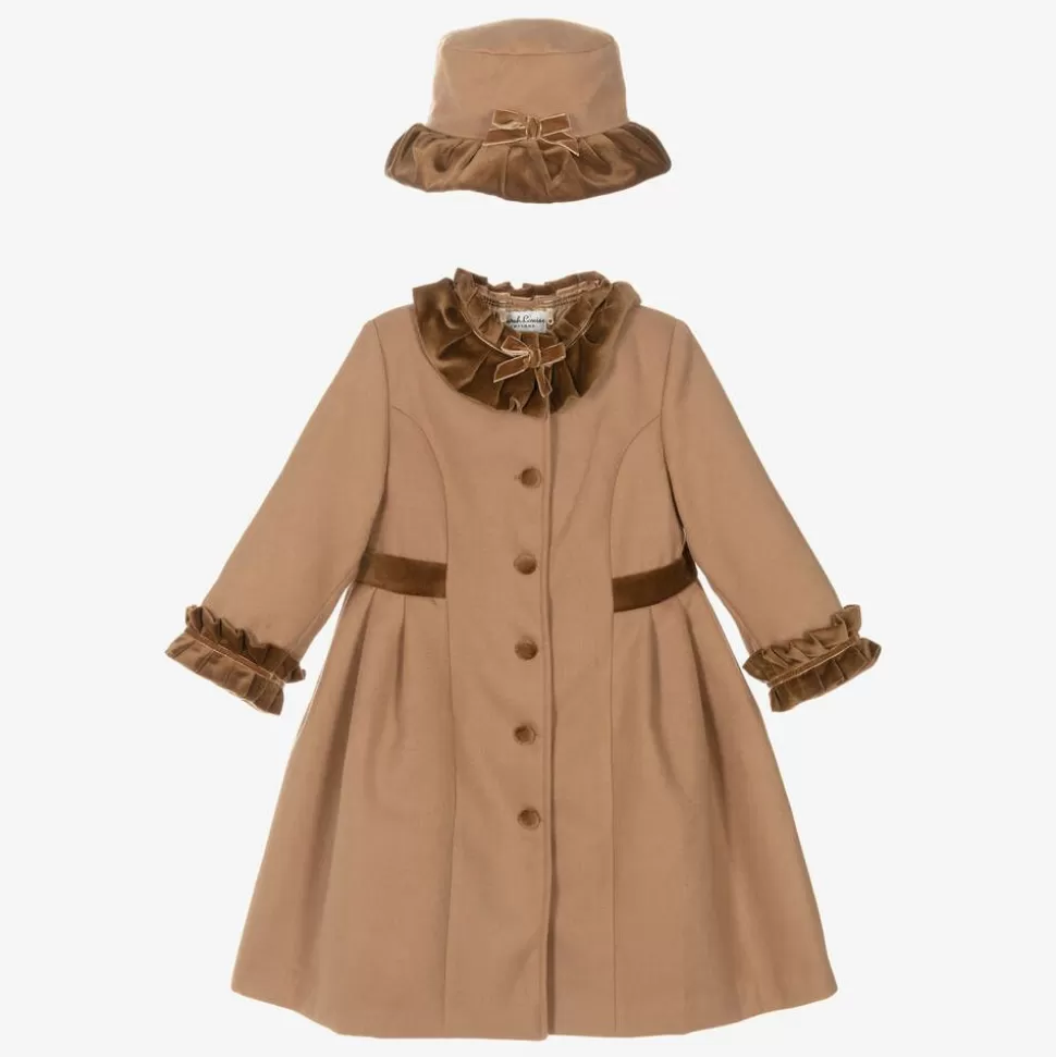 Sarah Louise Girls Beige Felted Hat & Coat Set^ Coats & Jackets