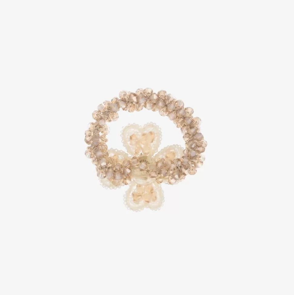 girls_beige_flower_hair_elastic_cm_2.webp David Charles Girls Beige Flower Hair Elastic (4cm)^ Hair Accessories