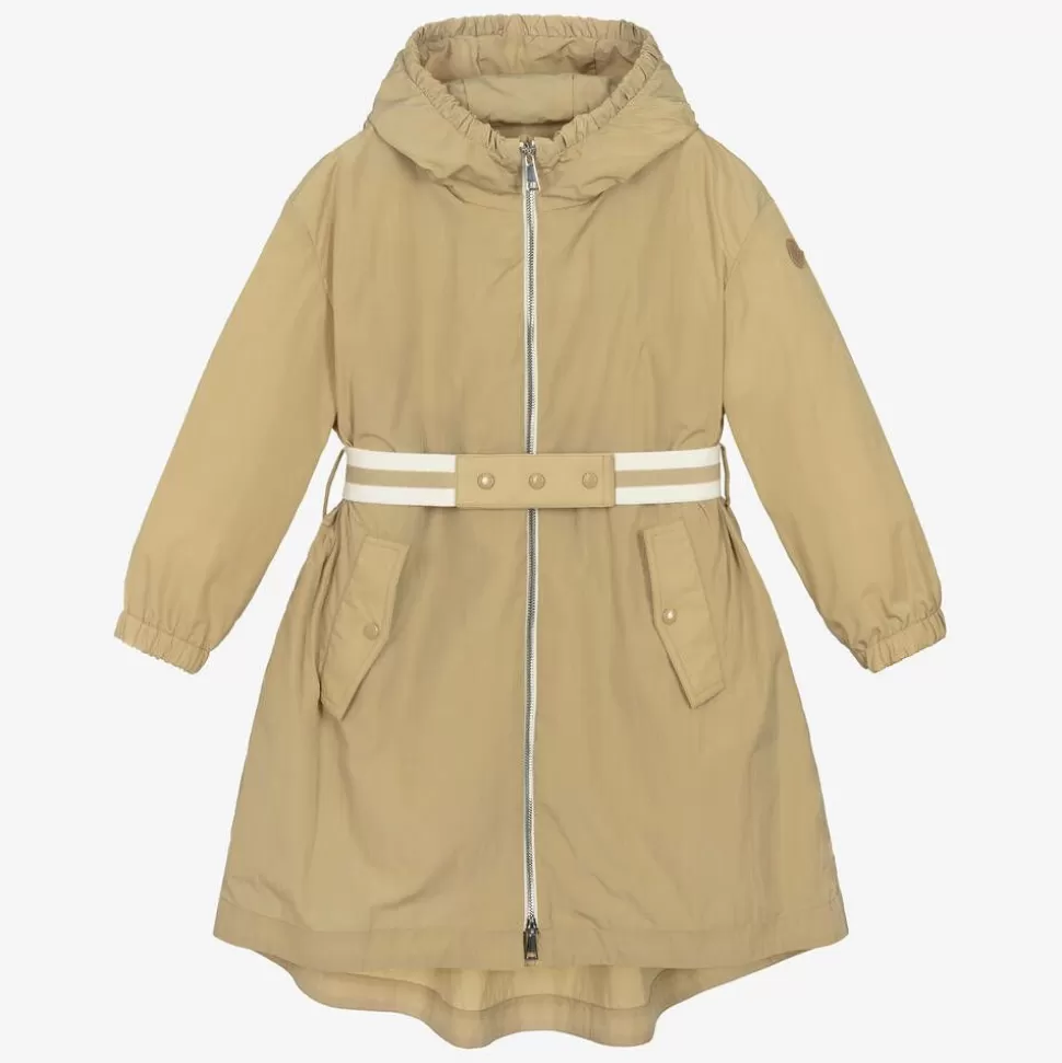 Moncler Enfant Girls Beige Hooded Aloysha Coat^ Coats & Jackets