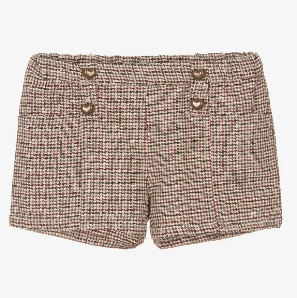 Dr. Kid Girls Beige Houndstooth Shorts^ Shorts