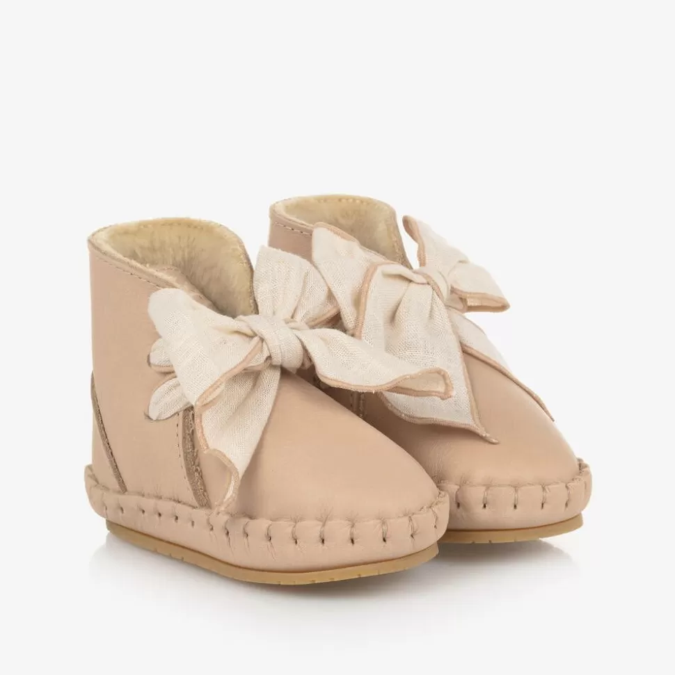 Donsje Girls Beige Leather Pre Walkers^ Pre Walkers | Pre Walkers