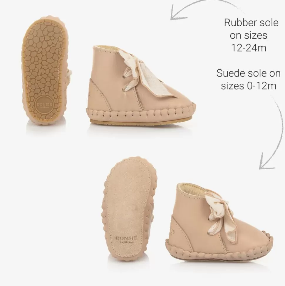 Donsje Girls Beige Leather Pre Walkers^ Pre Walkers | Pre Walkers