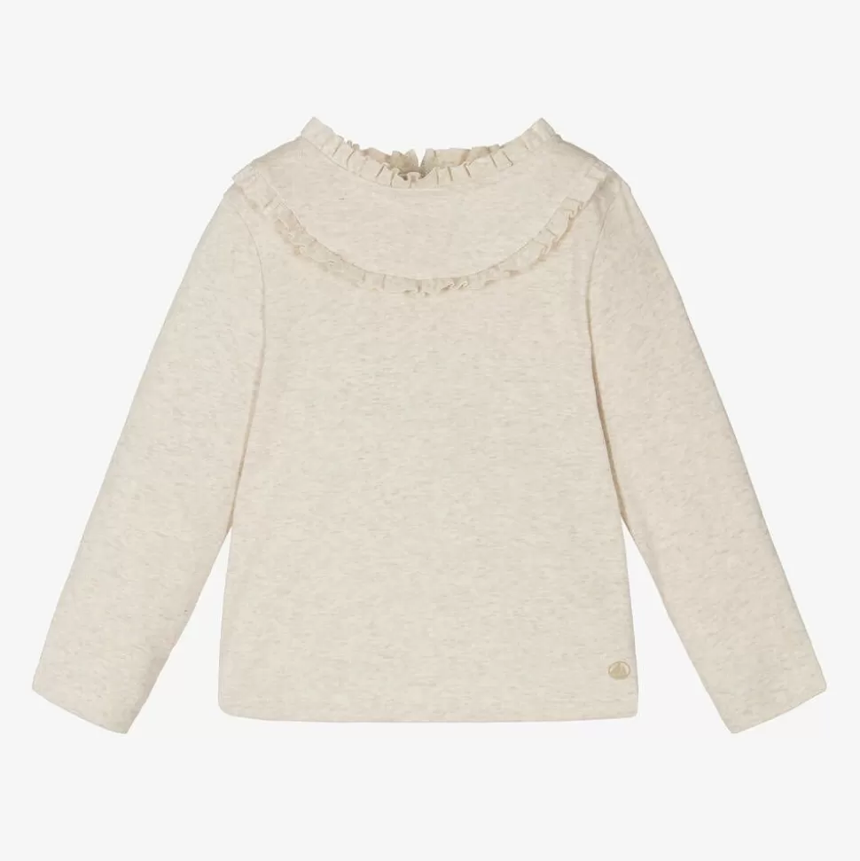 Petit Bateau Girls Beige Organic Cotton Top^ Tops