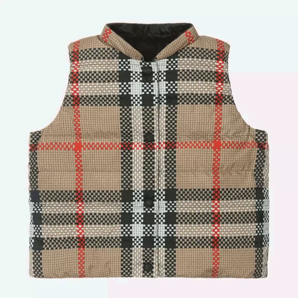 Burberry Girls Beige Reversible Check Gilet^ Coats & Jackets