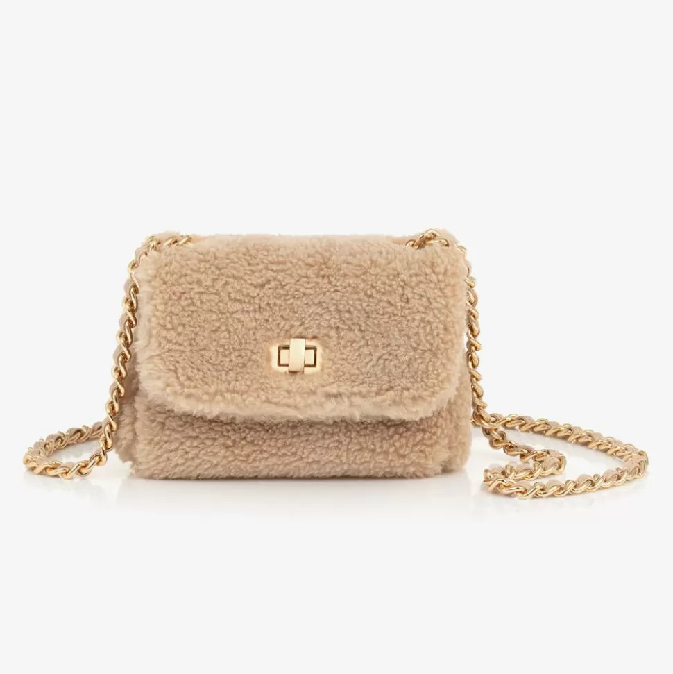 Milledeux Girls Beige Teddy Fleece Bag (12cm)^ Bags