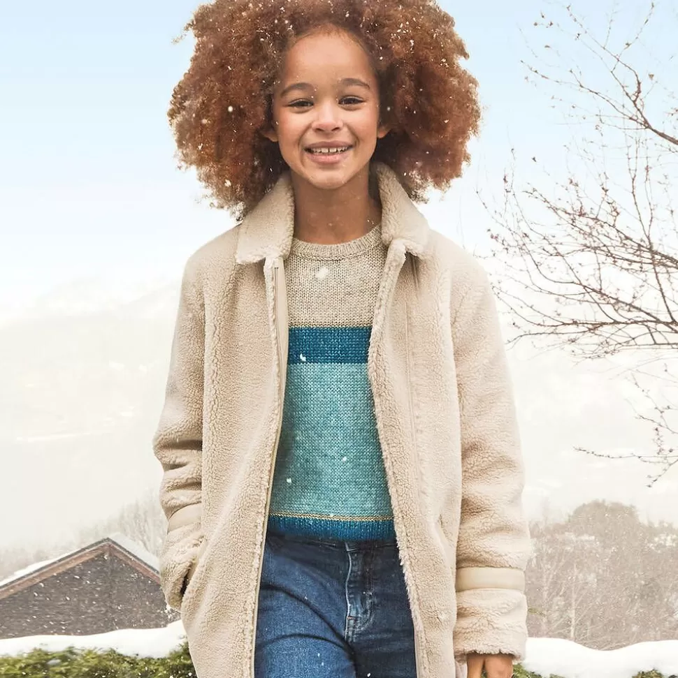 Mayoral Girls Beige Teddy Fleece Coat^ Coats & Jackets