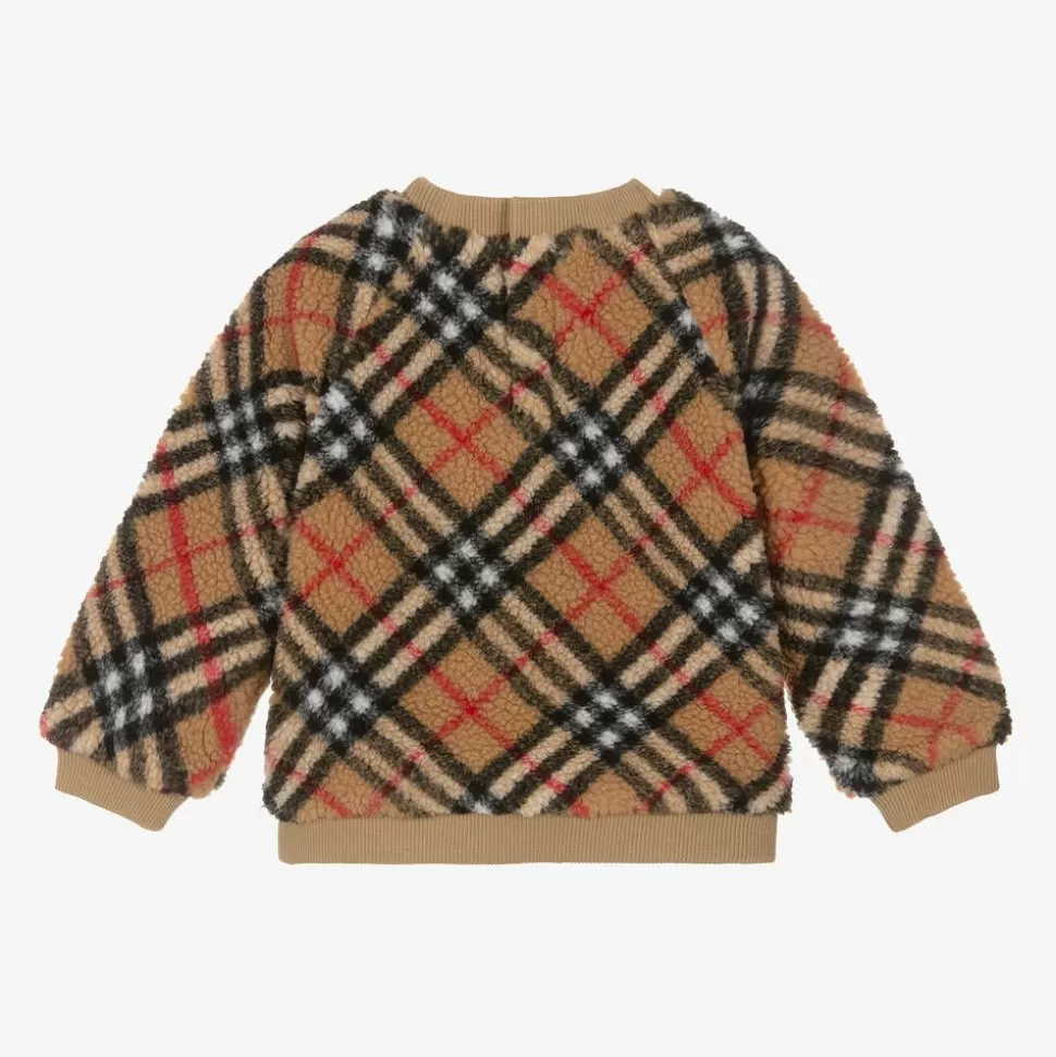 Burberry Girls Beige Vintage Check Fleece Sweatshirt^ Tops