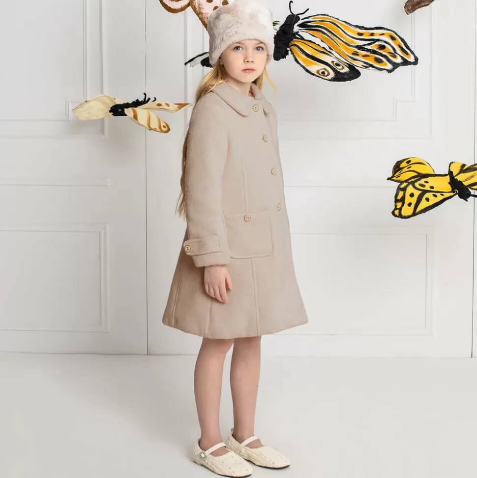 Patachou Girls Beige Woven Coat^ Coats & Jackets