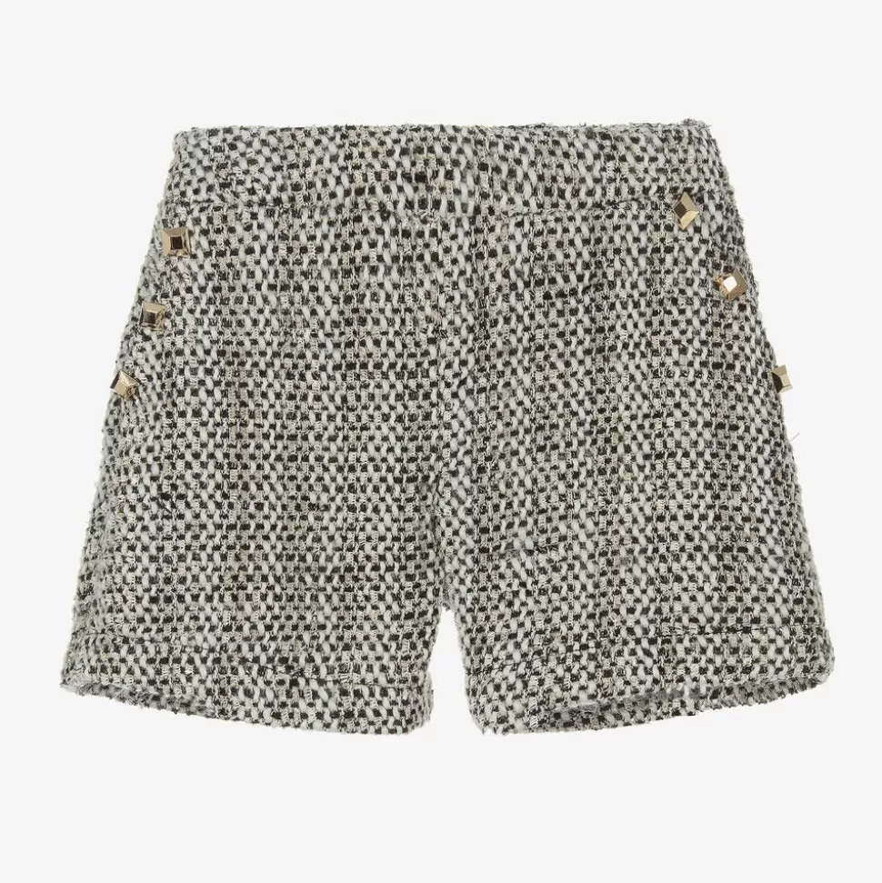 Fun amp; Fun Girls Black & Ivory Tweed Shorts^ Shorts