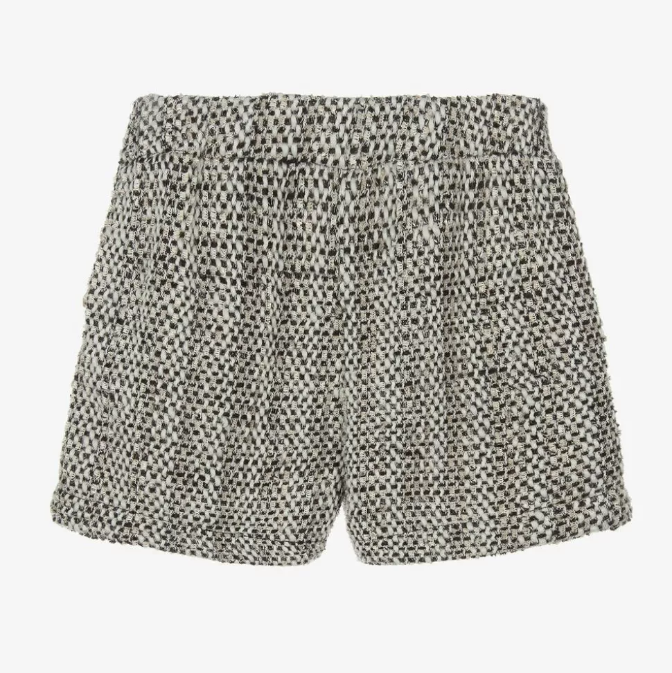 Fun amp; Fun Girls Black & Ivory Tweed Shorts^ Shorts