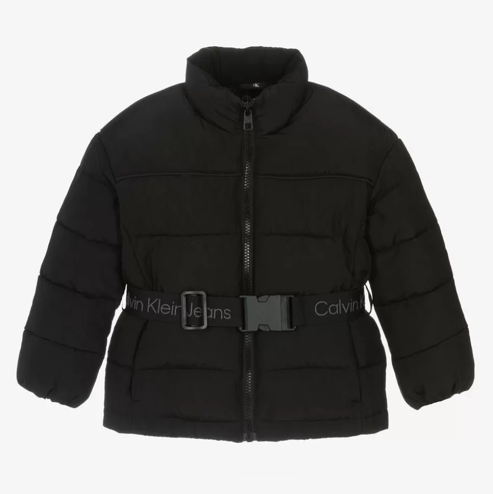 Calvin Klein Girls Black Belted Puffer Jacket^ Coats & Jackets