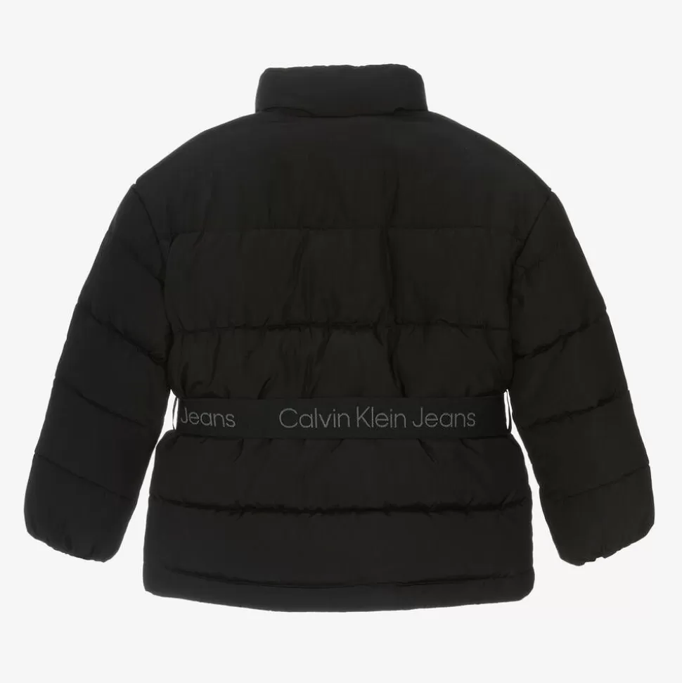 Calvin Klein Girls Black Belted Puffer Jacket^ Coats & Jackets