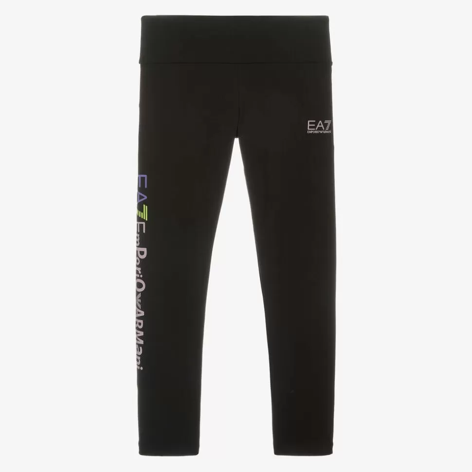 EA7 Emporio Armani Girls Black Cotton Leggings^ Leggings