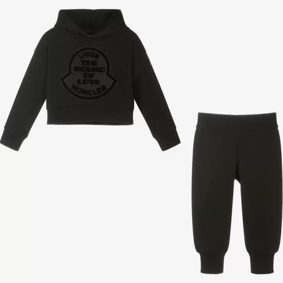 Moncler Enfant Girls Black Cotton Tracksuit^ Tracksuits