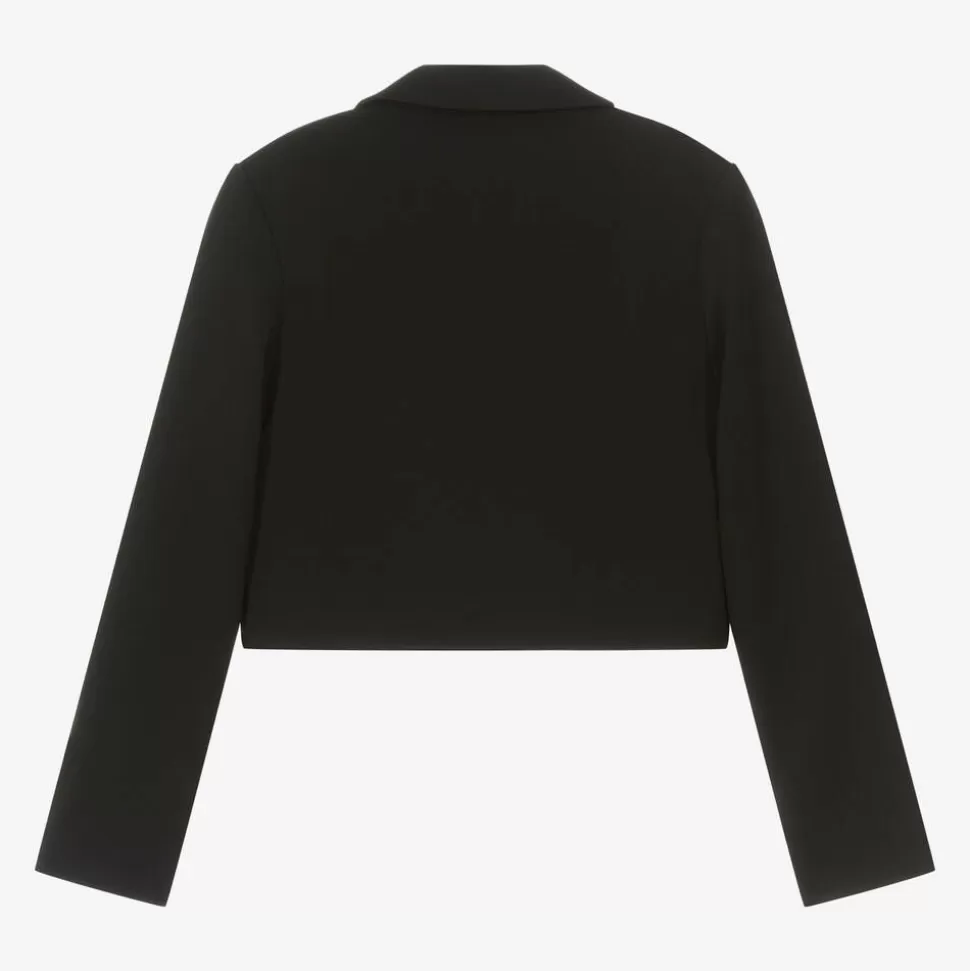 Moschino Kid-Teen Girls Black Cropped Crêpe Blazer^ Coats & Jackets
