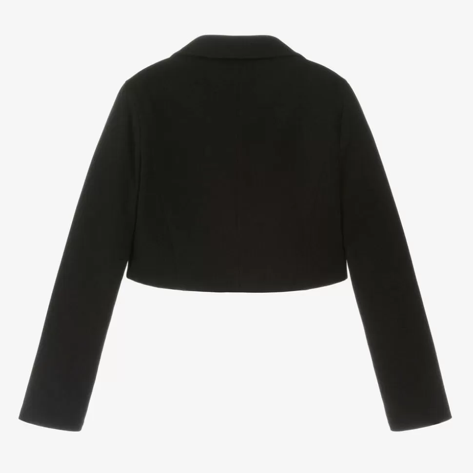 Elsy Girls Black Crêpe Jersey Cropped Blazer^ Coats & Jackets